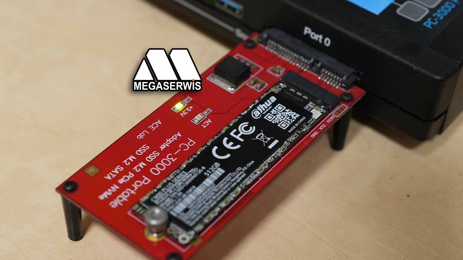 Odzyskiwanie danych z dysku SSD Dahua NVME z użyciem PC3000 portable