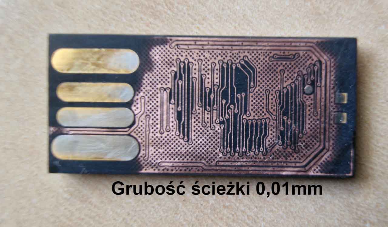 piny technologiczne do odczytu pamięci nand w pendrive monolitycznym